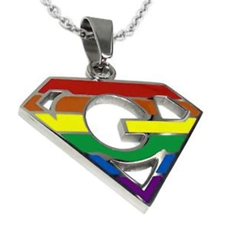 Super Gay Rainbow Pendant Lgbt Gay And Lesbian Pride Necklace With Chain In Chain Necklaces From