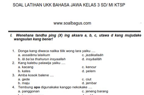 Bantu jawab dan dapatkan poin. Basa Jawa Kelas 3 - Jawaban Buku