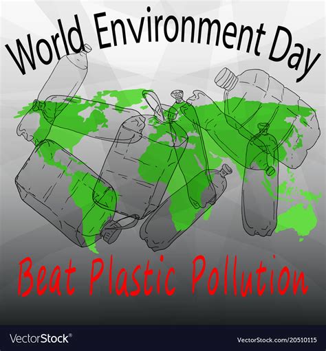 Beat Plastic Pollution World Environment Day Vector Image