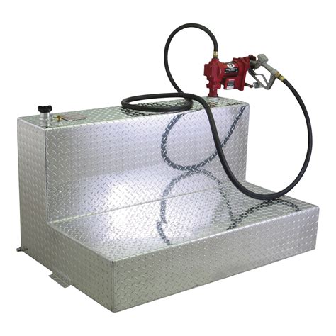 Rds Aluminum Transfer Fuel Tank — 95 Gallon L Shaped Diamond Plate