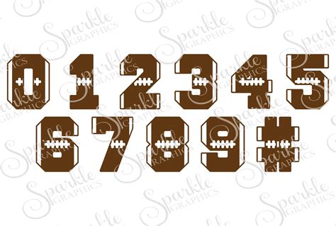 Football Number Font Cut File Set Svg Eps Dxf Png 30986 Svgs