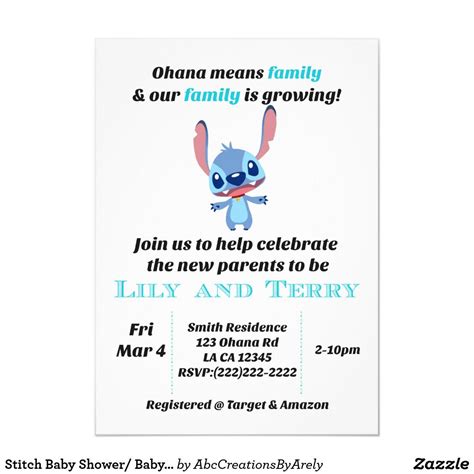 Stitch Baby Shower Baby Stitch Baby Shower Invitation Zazzle