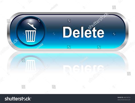 Delete Button Icon Blue Glossy With Shadow Vector Illustration
