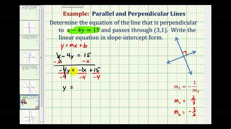 Ex 2 Find The Equation Of A Line Perpendicular To A Given Line Passing