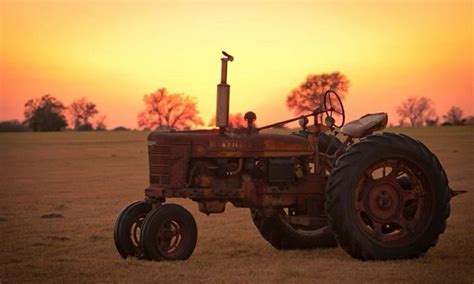 Old Tractor At Sunset Old Tractors Tractors Old Farm Equipment