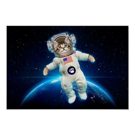 Cat Astronaut Space Cat Cat Lover Poster Zazzle Space Cat Astronaut Cat Cat Lovers