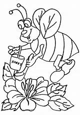 Bee Coloring Honey Printable sketch template