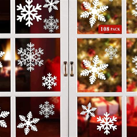 Christmas Window Stickers 108pcs Reusable Christmas Window Stickers