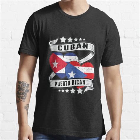 Cuban Puerto Rican Flag Shirt Half Puerto Rican And Half Cuban T Shirt For Sale By Davinccidz