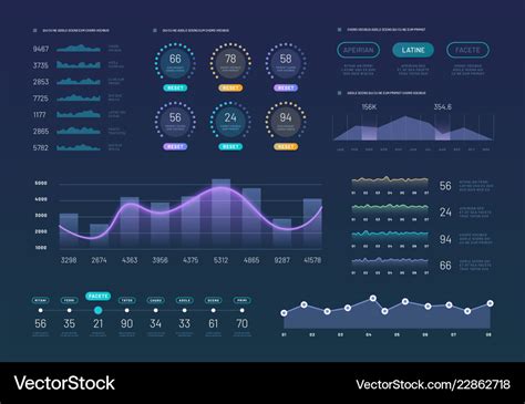 Infographic Dashboard Template Modern Statistics Vector Image