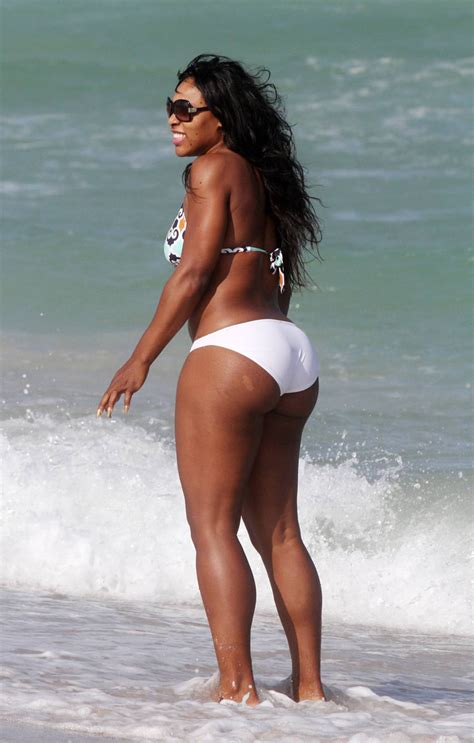 Serena Williams White Bikini Candids At Miami Beach Oct