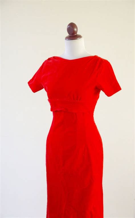 Vintage 1950s Cherry Red Wiggle Dress By Retrokittenvintage 5500