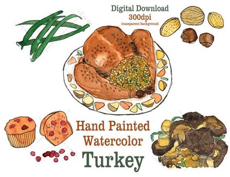 thanksgiving clipart digital download roasted turkey etsy in 2021 turkey art thanksgiving