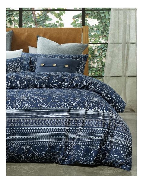 Australian House & Garden | Boodarie Printed Quilt Cover Set In Navy | MYER