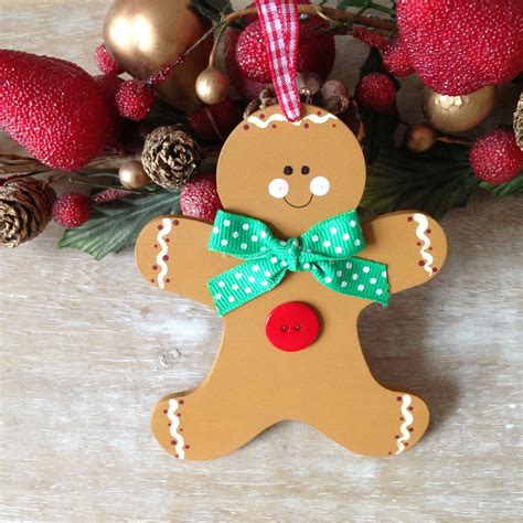 Wooden Christmas Gingerbread Man Christmas Tree Decoration Gifts