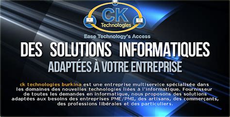 Ck Technologies Ouagadougou Entreprise De Logiciels à Ouagadougou
