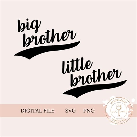 Archivo Big Brother Little Brother Svg Y Png Bro Team Etsy España