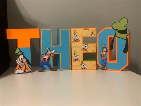 Goofy Inspired 3d Letter Etsy
