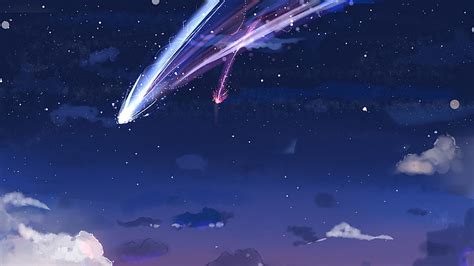 Kimi No Na Wa Your Name Stars Clouds Sky Anime Hd Wallpaper