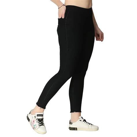 Buy ZXN Clothing Women S Regular Fit Cotton Jegging DJ 01 BLK 28 Black