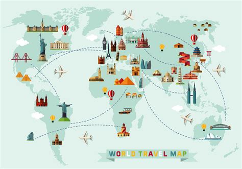 Travel The World Map Wallpaper Mural Murals Your Way