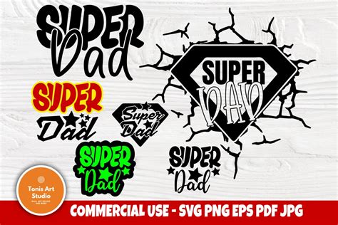 Super Dad Svg Fathers Day Svg Cut File Funny Dad Shirt