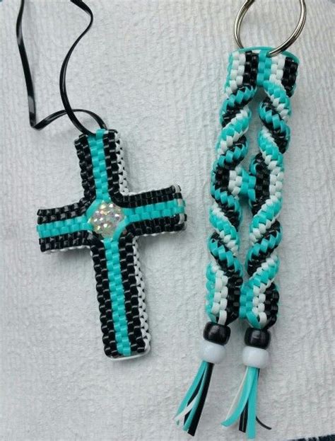 Continue doing the procedure, starting with the crossing over of the 'west' string and ending with the. Boondoggle Cross and Key Chain | Plastic lace crafts, Lace crafts, Plastic lace