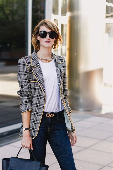 Fall Trend That Plaid Blazer Blazer Plaid Blazer Jacket Outfits