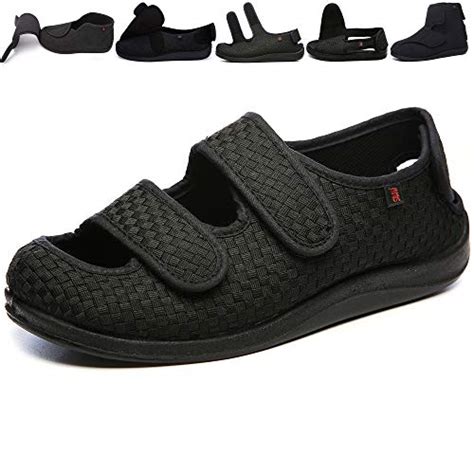 Jions Unisex Diabetic Shoes For Women Men Adjustable Velco Extra Wide Shoes Swollen Feet Edema