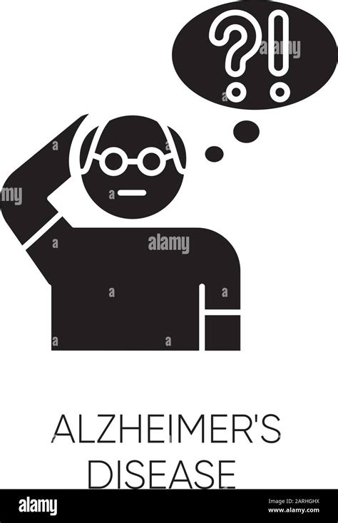 Alzheimers Disease Glyph Icon Dementia Memory Loss Trouble With