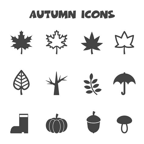 Autumn Icons Symbol 629304 Vector Art At Vecteezy