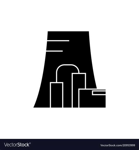 Thermal power plant black icon concept thermal Vector Image