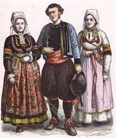 Traditional French Women`s And Mens Clothing Traditional Outfits
