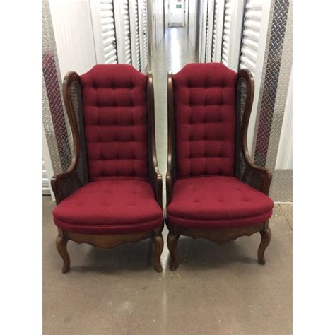 It showcases a modified wingback design with a rounded back and. Mid Century Modern Wing Back Chairs- A Pair | Chairish