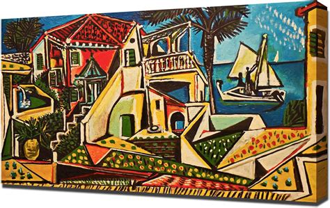 Pablo Picasso Mediterranean Landscape High Quality Framed Canvas Art Print Reproduction