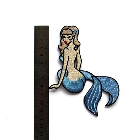 Sexy Mermaid Pin Up Embroidered Patch Retro Tattoo Style Etsy