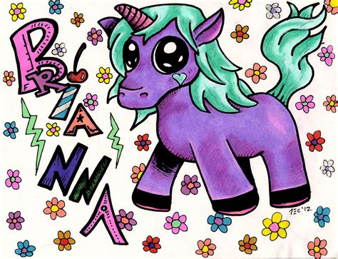 Brianna Graffiti Letters With A Unicorn By Theadrock On Deviantart