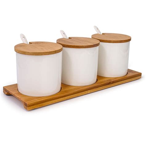 June Sky Ceramic Food Storage Containers With Bamboo Lid