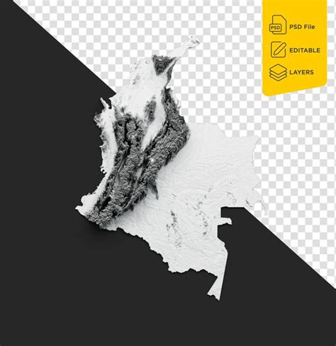 Premium Psd Colombia Map Flag Shaded Relief Color Height Map On Black