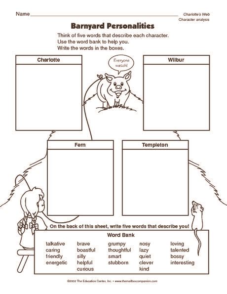 Discuss your charlotte's web experience at young auditorium d.4.1 develop. Student Reproducible - The Mailbox | Charlotte's web book ...