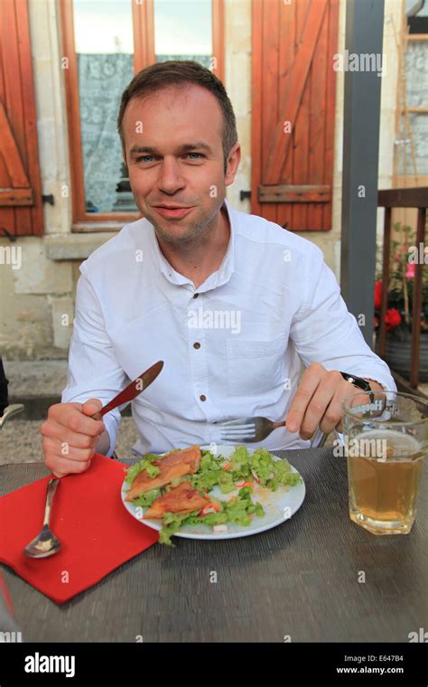 Man Eating Dinner Stock Photo Alamy