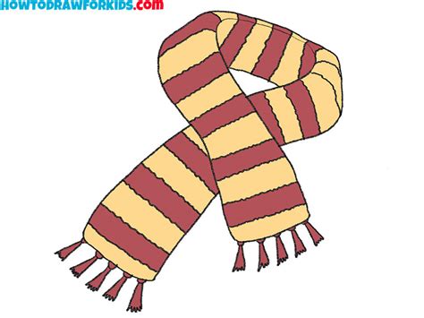 How To Draw A Scarf Easy Drawing Tutorial For Kids