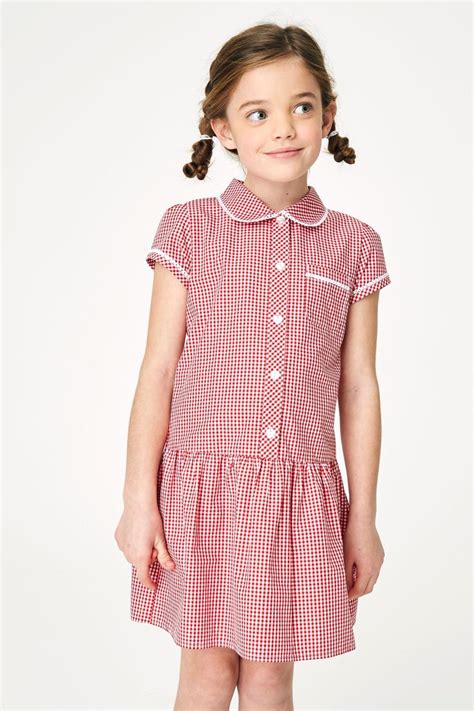 A School Uniform Essential This Gingham Dress Has A Drop Waist Lace