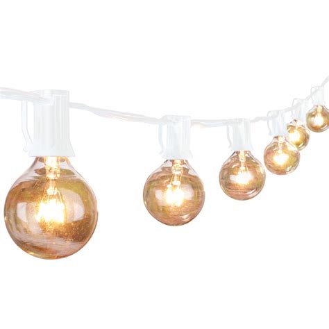 25ft G40 Globe String Lights With Clear Bulbsul Listed