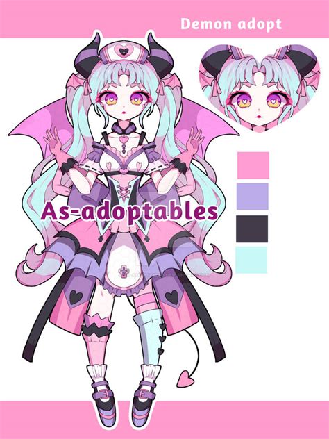 Pastel Goth Demon Adoptable Closed By As Adoptables On Deviantart