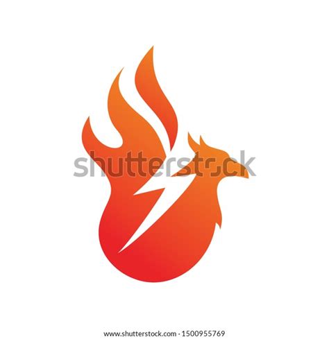 Phoenix Fire Thunder Logo Design Stock Vector Royalty Free 1500955769