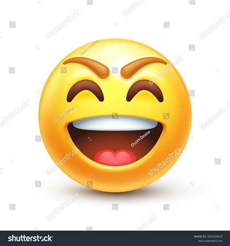 Burlándose De Emoji Emoticon Se Ríe Vector De Stock Libre De Regalías 2052018824 Shutterstock