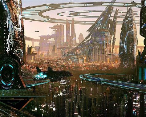 Futuristic City” Artist Richard Dorran Futuristic City Fantasy Landscape Science Fiction