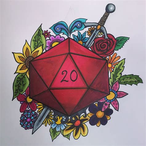 Aesthetic Dnd Dice Drawing Use Of A D D Dice Set Is Common To Most