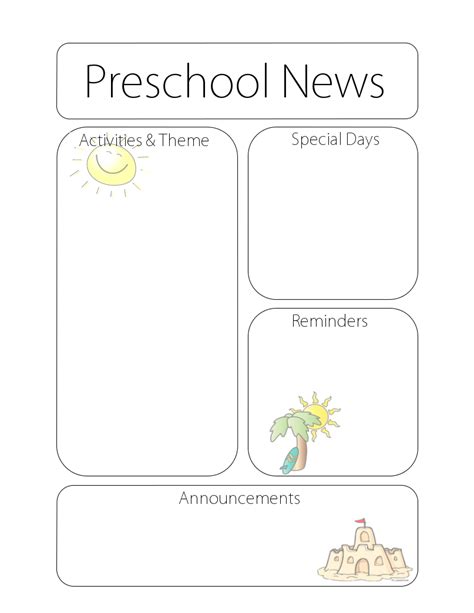 Newsletter Templates Free Preschool Link